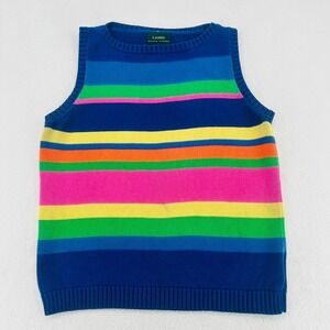 Lauren Ralph Lauren Rainbow Stripe Sleeveless Sweater XL
